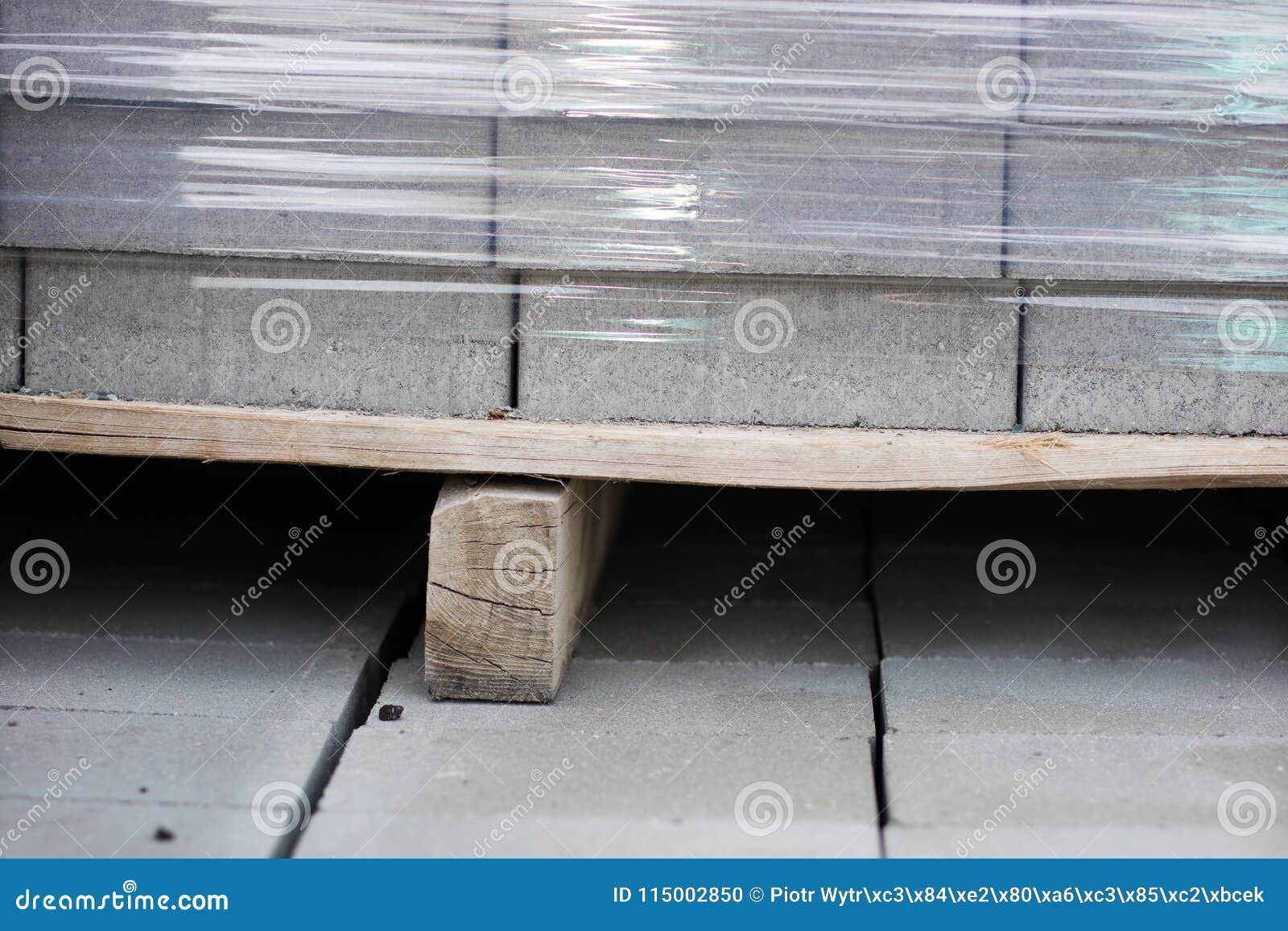 Concrete Block Used In Construction. Building Materials For Pave Stock