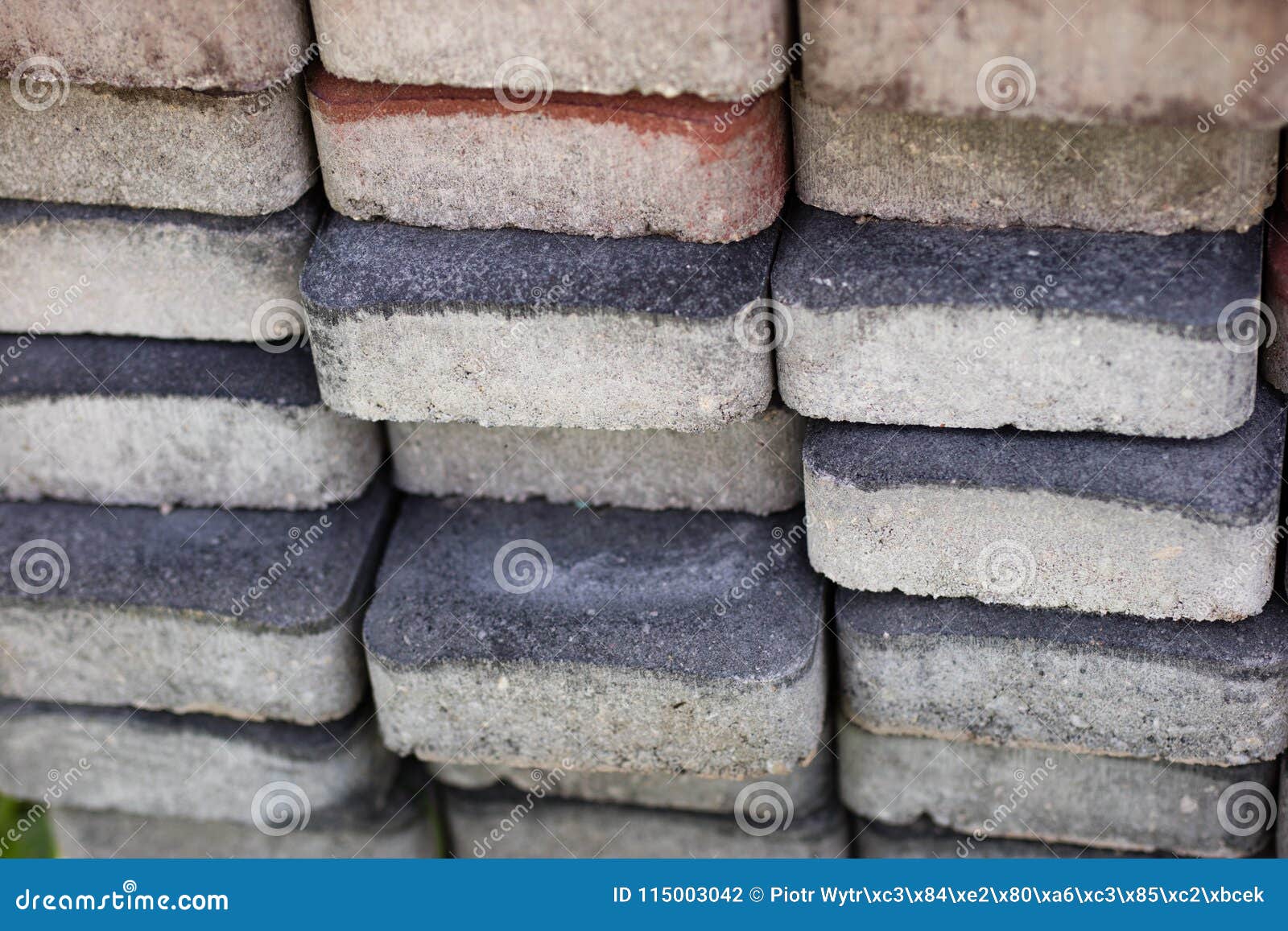 Concrete Block Used In Construction. Building Materials For Pave Stock