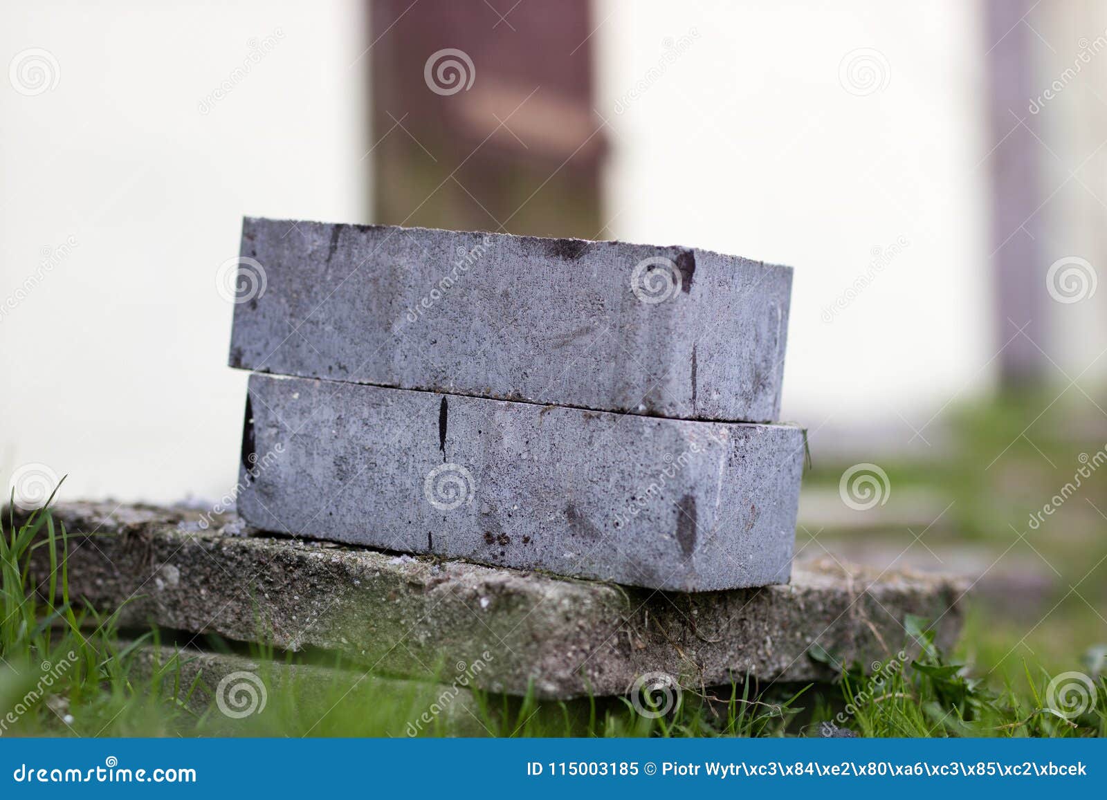 Concrete Block Used in Construction. Building Materials for Pave Stock