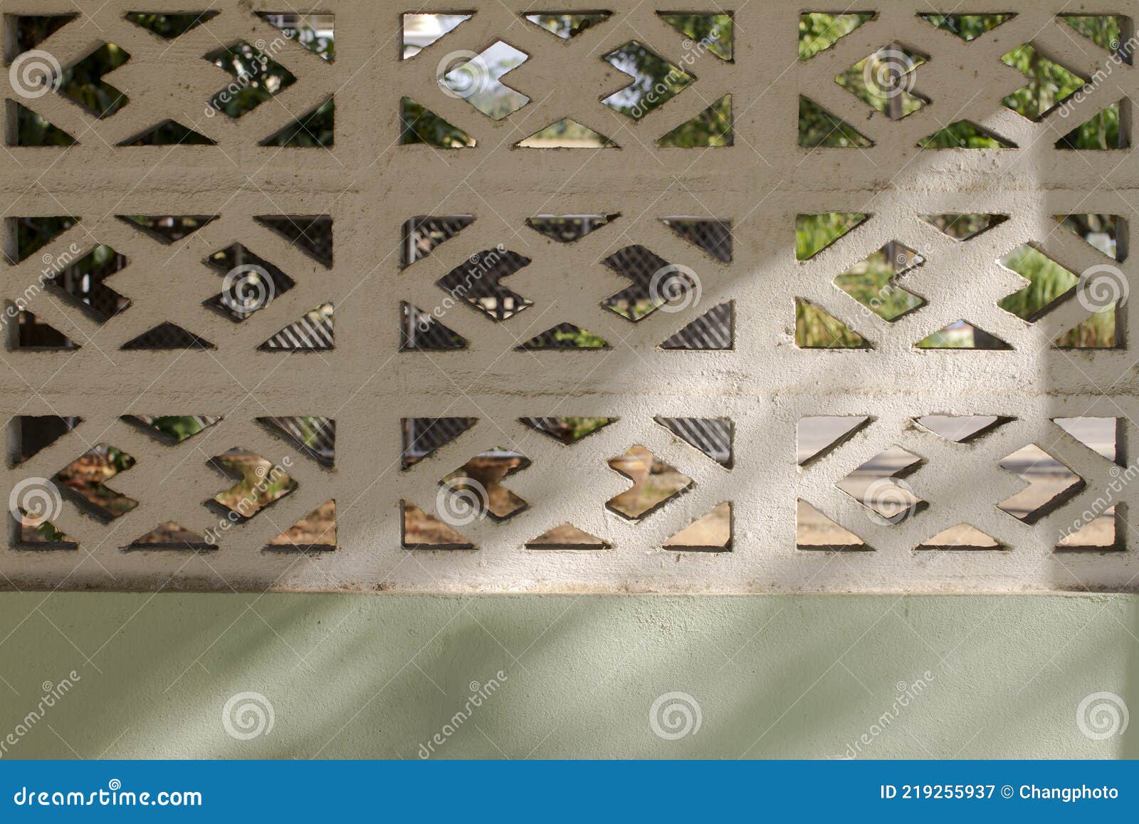 Concrete Block Wall with Ventilation Block in House Stock Image - Image