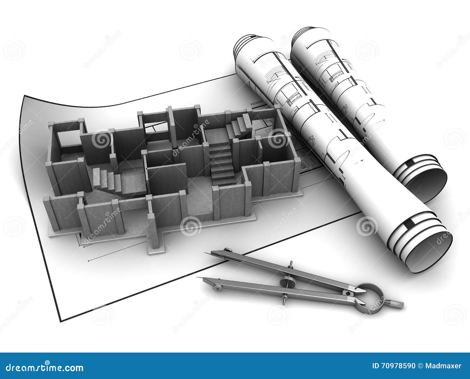 Concrete Building Blueprints Stock Illustration Illustration of buildings, blueprint 70978590