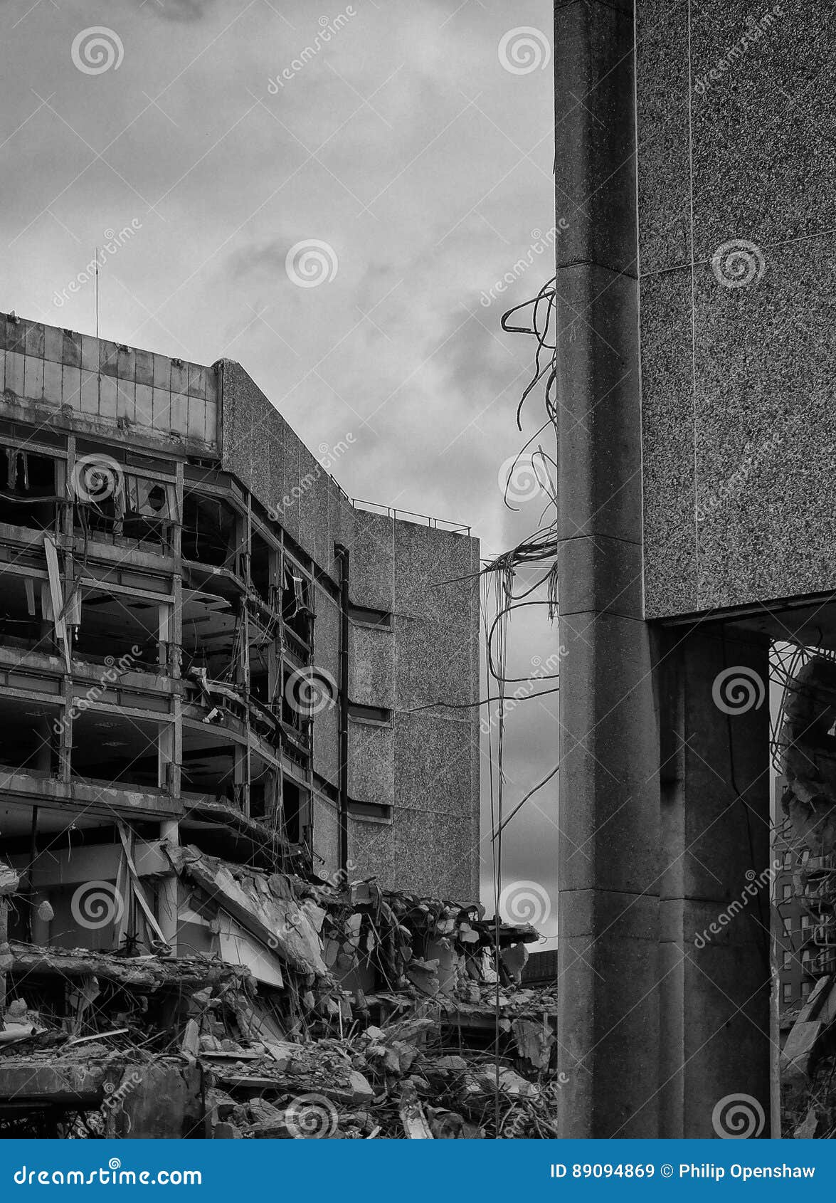 Concrete Building during Demolition Stock Image Image of construction