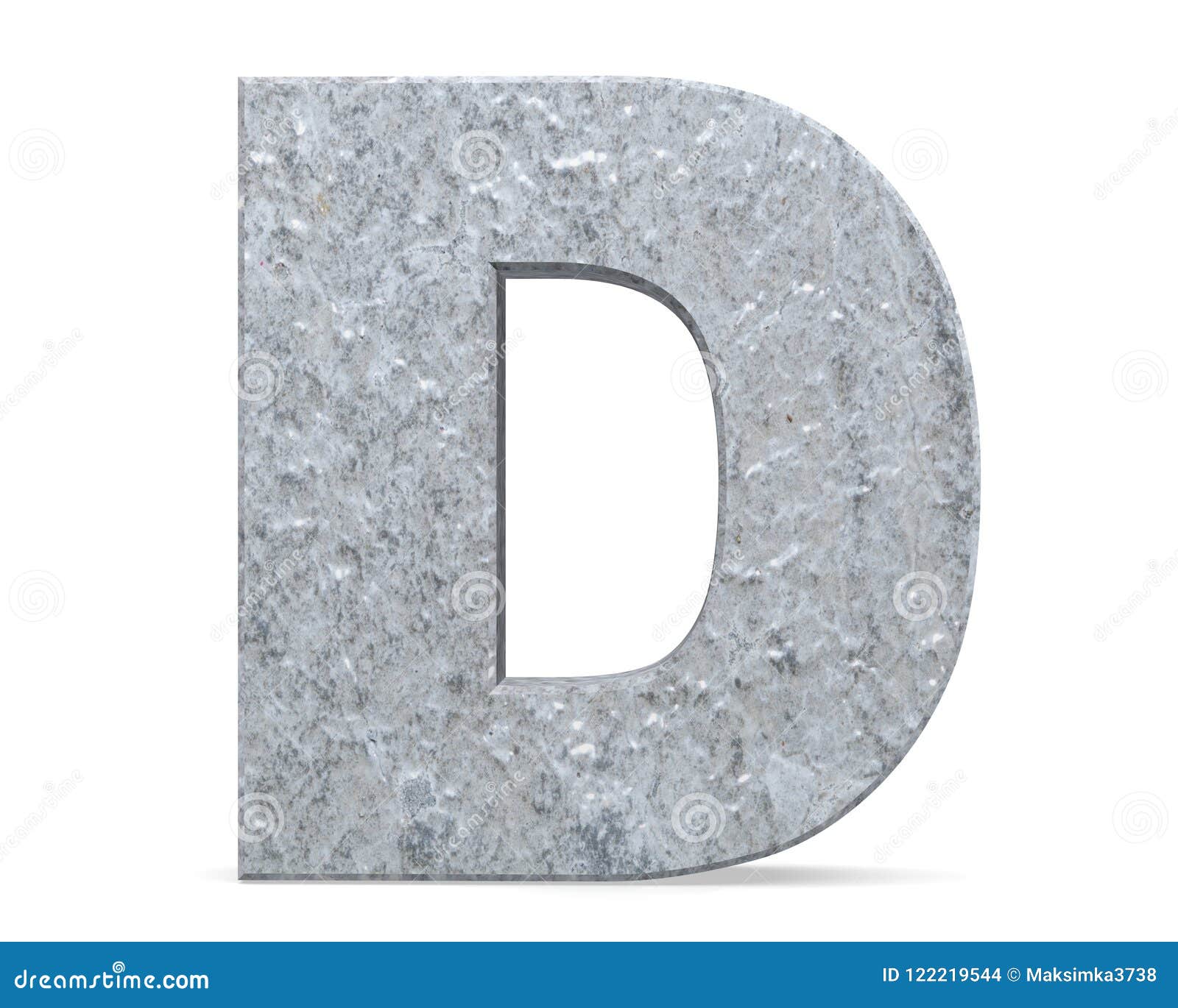 Concrete Capital Letter - D Isolated on White Background . 3D Render ...