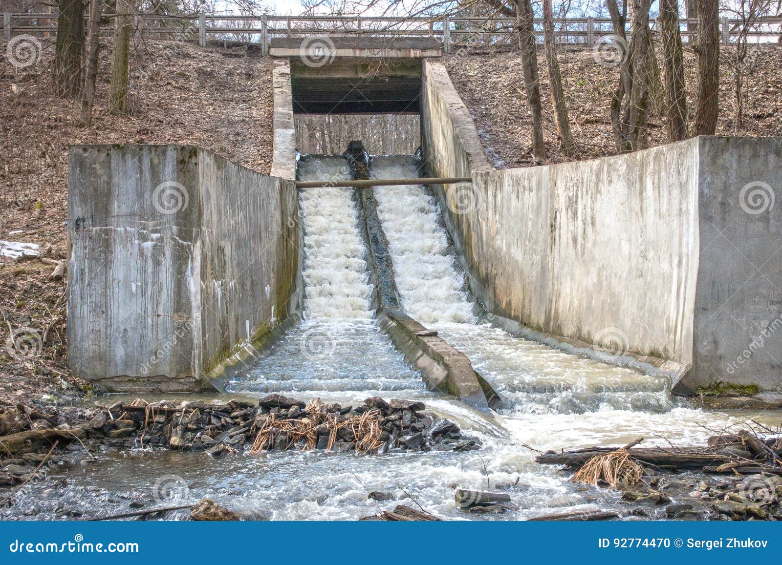 Concrete chute water. stock photo. Image of chute, nature 92774470