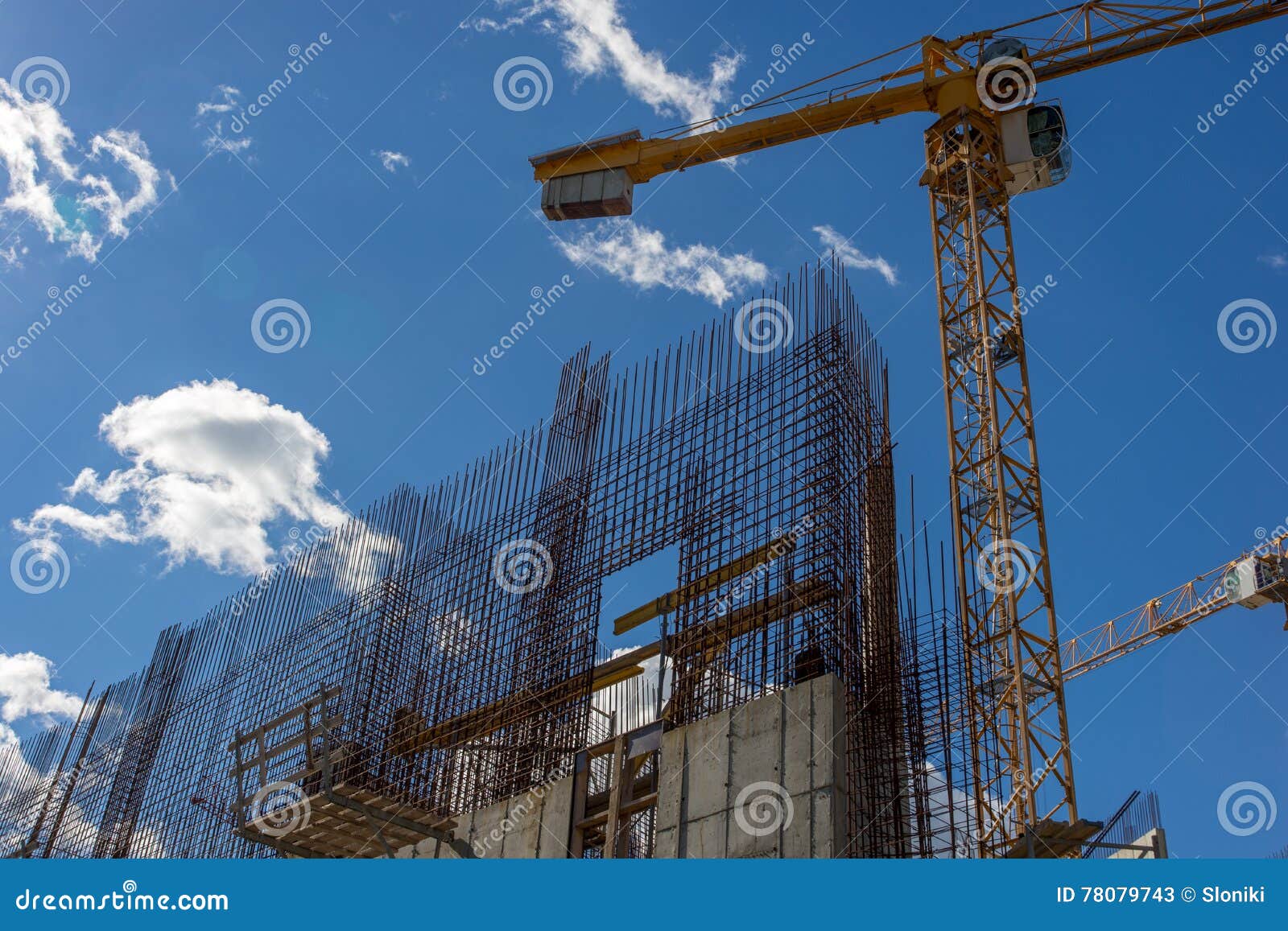 Concrete Construction Site of New Building Stock Image - Image of