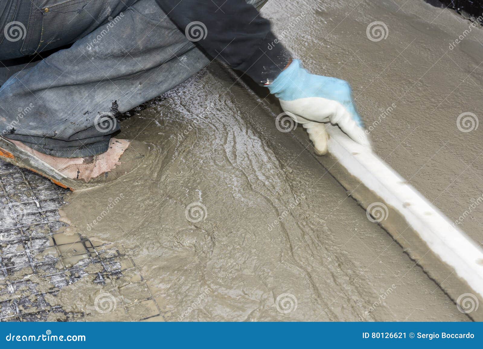 Concrete in a Construction Site Stock Image Image of laborer, work 80126621