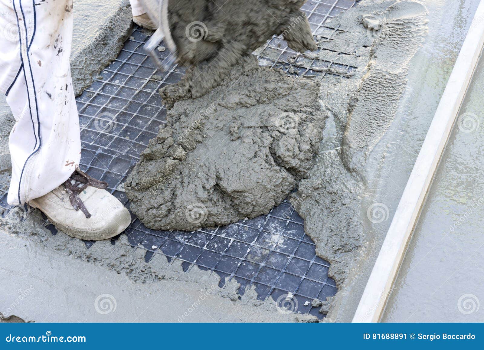 Concrete in a Construction Site Stock Image Image of waterproofing, laborer 81688891