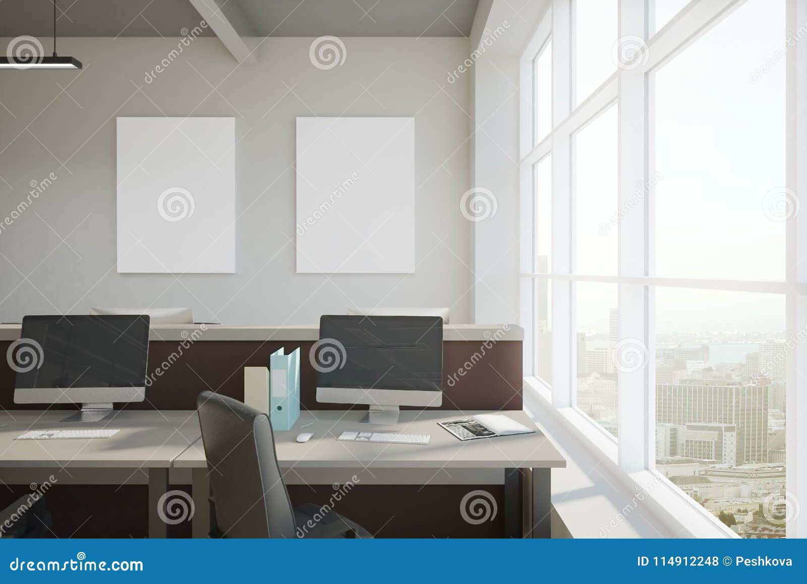 Concrete coworking office stock photo. Image of concept - 114912248