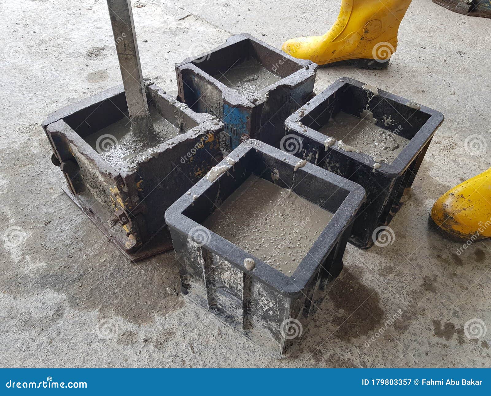 Concrete Cube Specimen for Crushing Cube Test. Stock Image - Image of