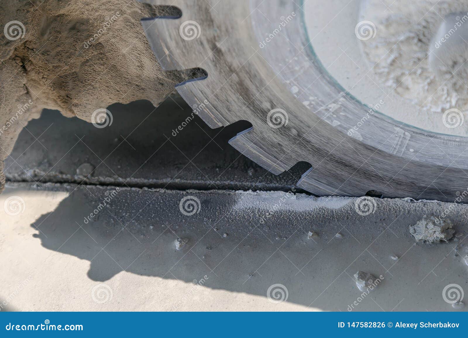 Concrete Cutting Machine At Work Stock Photo Image Of Hole
