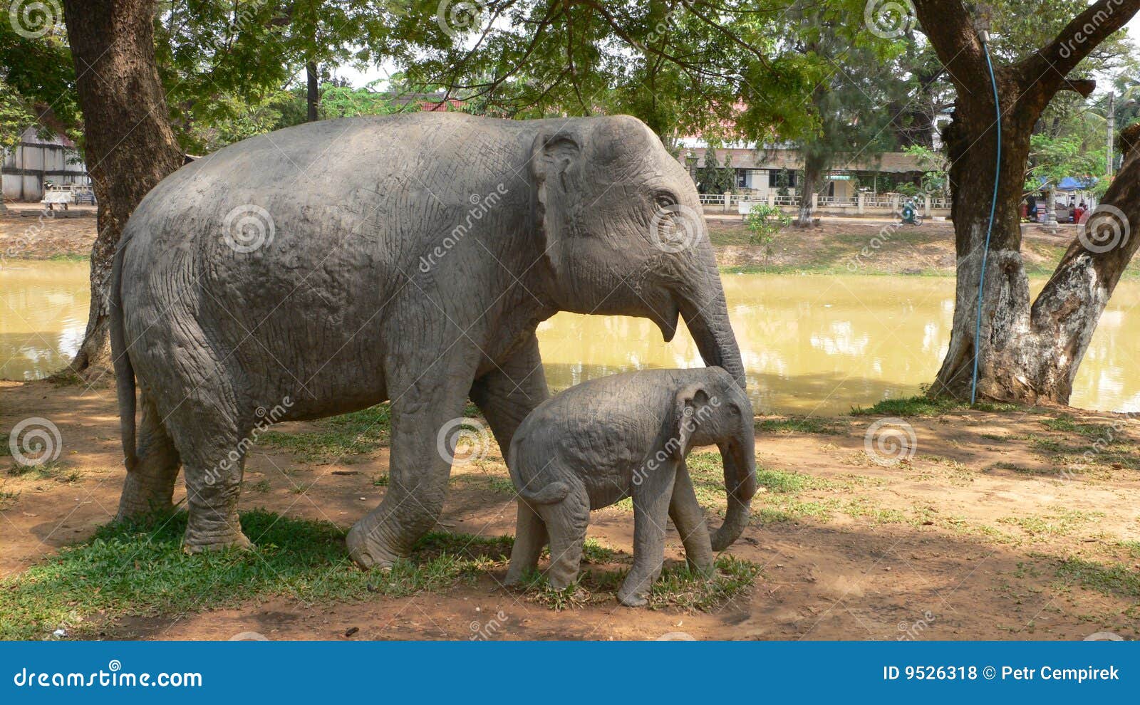 A concrete elephant stock photo. Image of sculpture, area 9526318