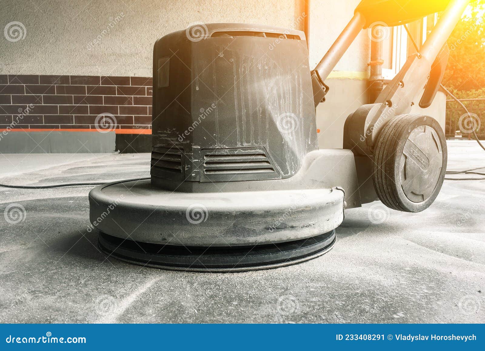 Concrete Floor Grinding Machine, Concrete Floor Repair Stock Image