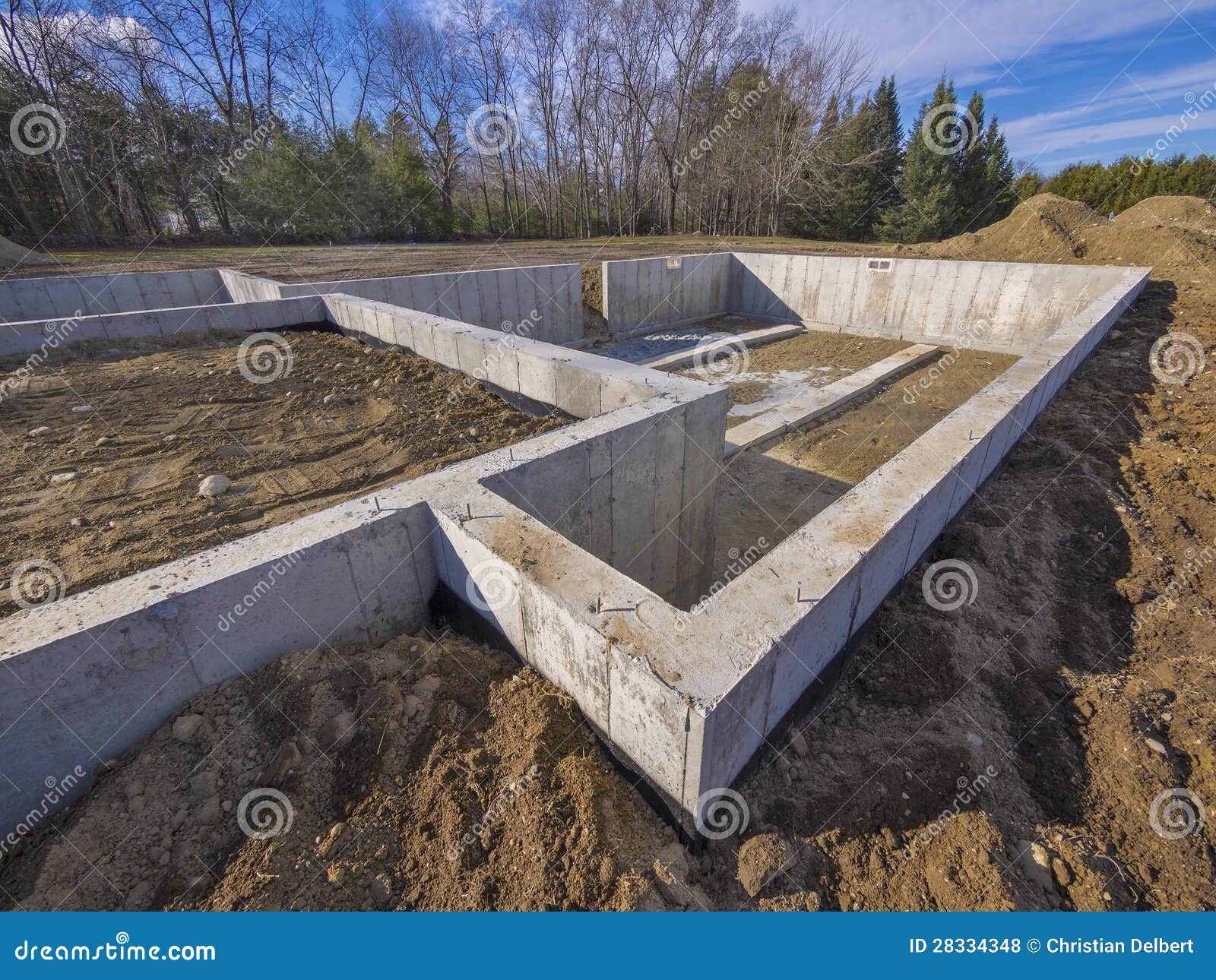 concrete foundation for a new house
