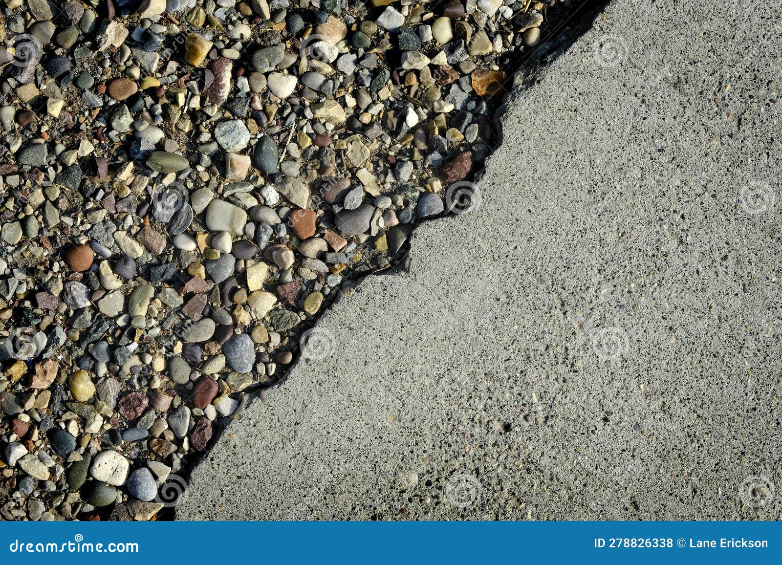 Concrete and Gravel Edge on Sidewalk Stock Photo Image of nature