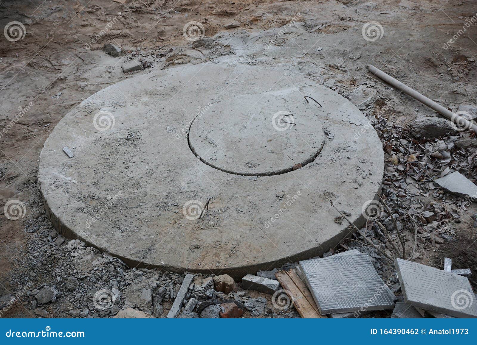 Concrete Hatch On The Street On The Road Stock Photo Image Of