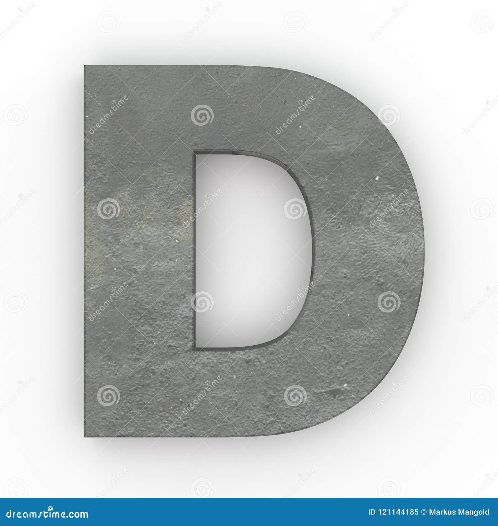 Concrete Letter D Isolated on White Background Stock Illustration ...