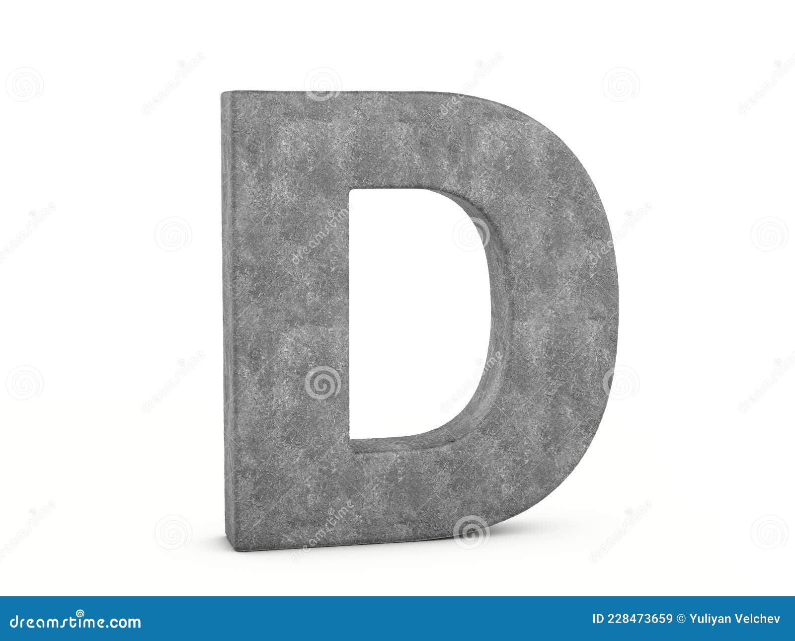 Concrete letter D stock illustration. Illustration of education - 228473659