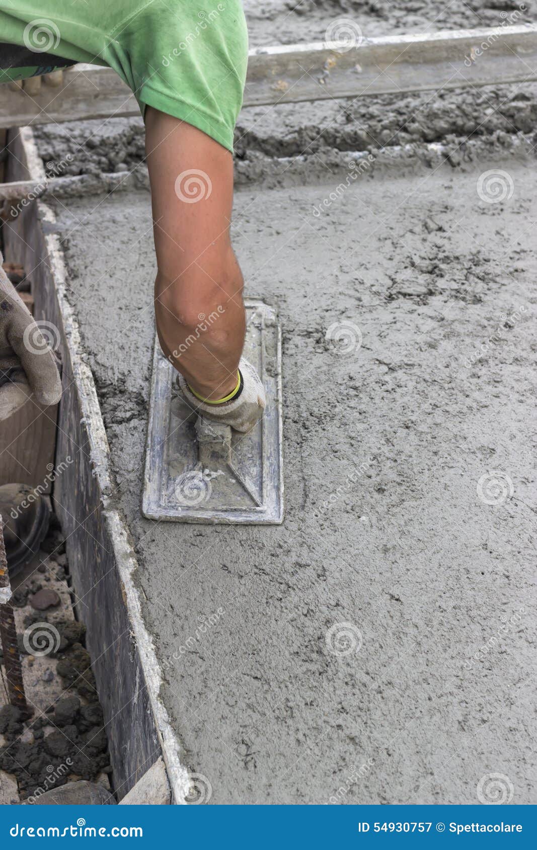 Concrete Leveling with Trowel Stock Image Image of outside, floor 54930757
