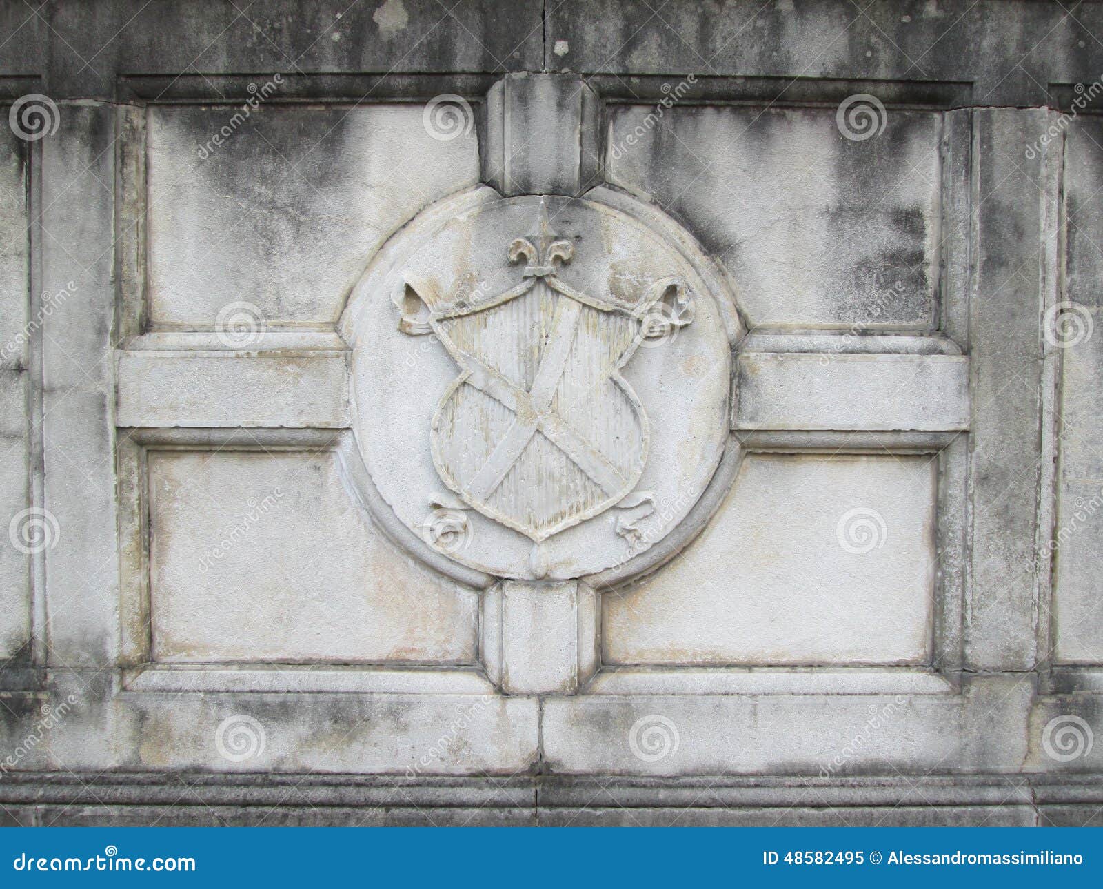Concrete medieval emblem stock image. Image of memorial 48582495