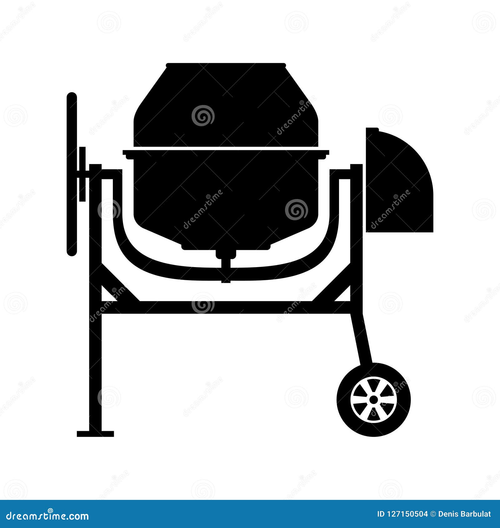 Concrete mixer stock vector. Illustration of icon, symbol - 127150504