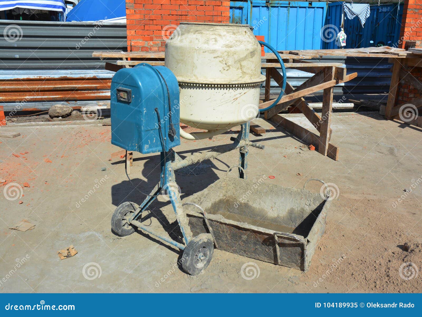 Concrete Mixer. Cement Mixer for Construction Job Stock Image Image of repair, work 104189935
