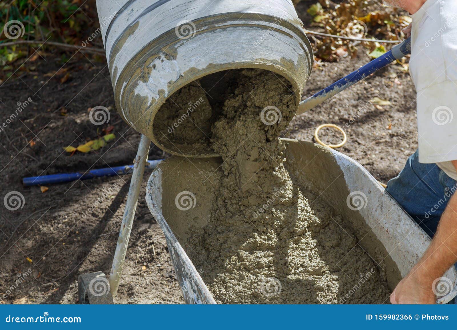 Concrete Mixer Machine at Construction Working Site Stock Photo - Image