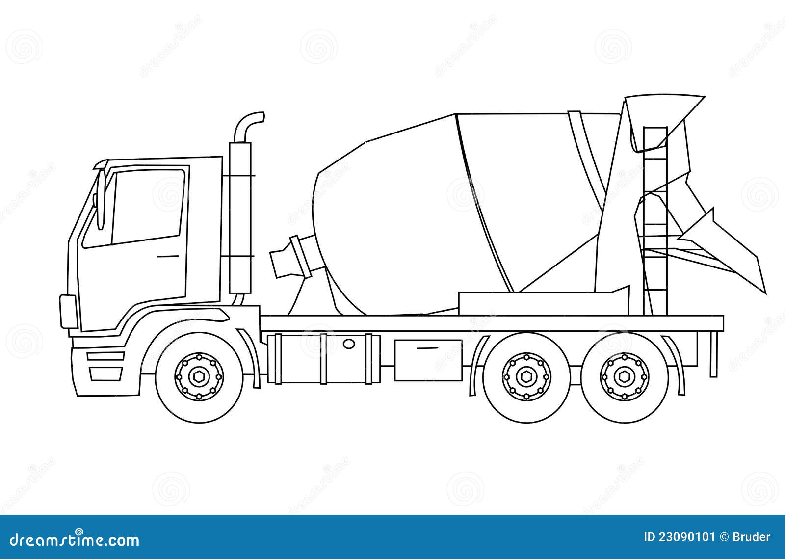 Concrete mixer truck stock vector. Illustration of labor - 23090101