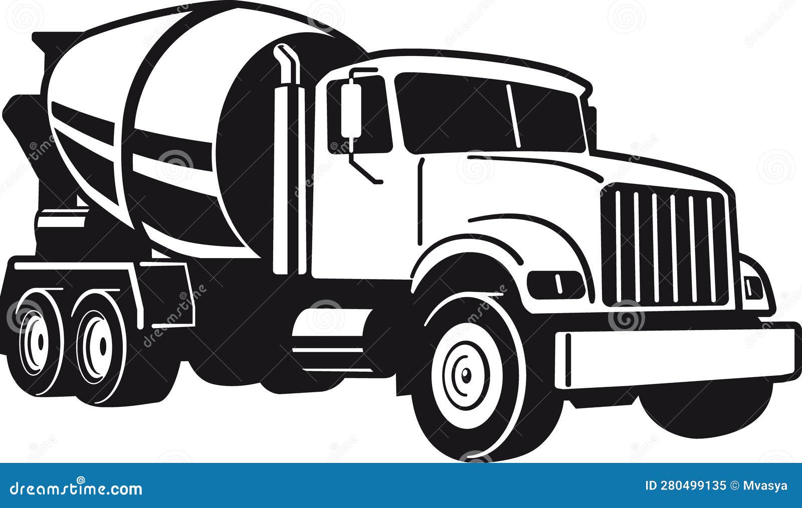 Concrete Mixer Truck Illustration. Concrete Mixer Truck. Concrete Mixer