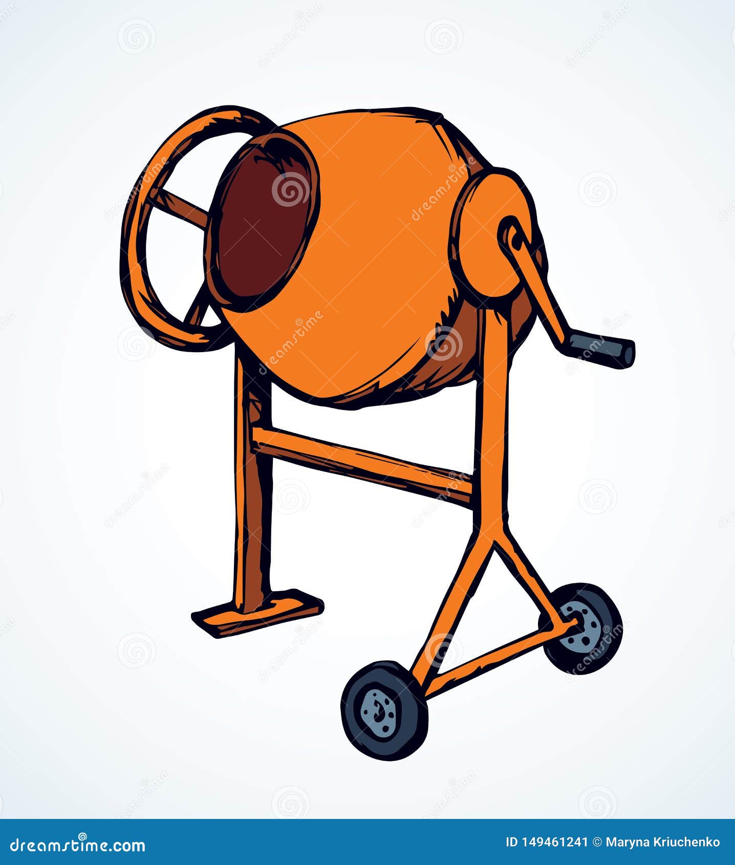 Concrete Mixer. Vector Drawing Stock Vector - Illustration of cement