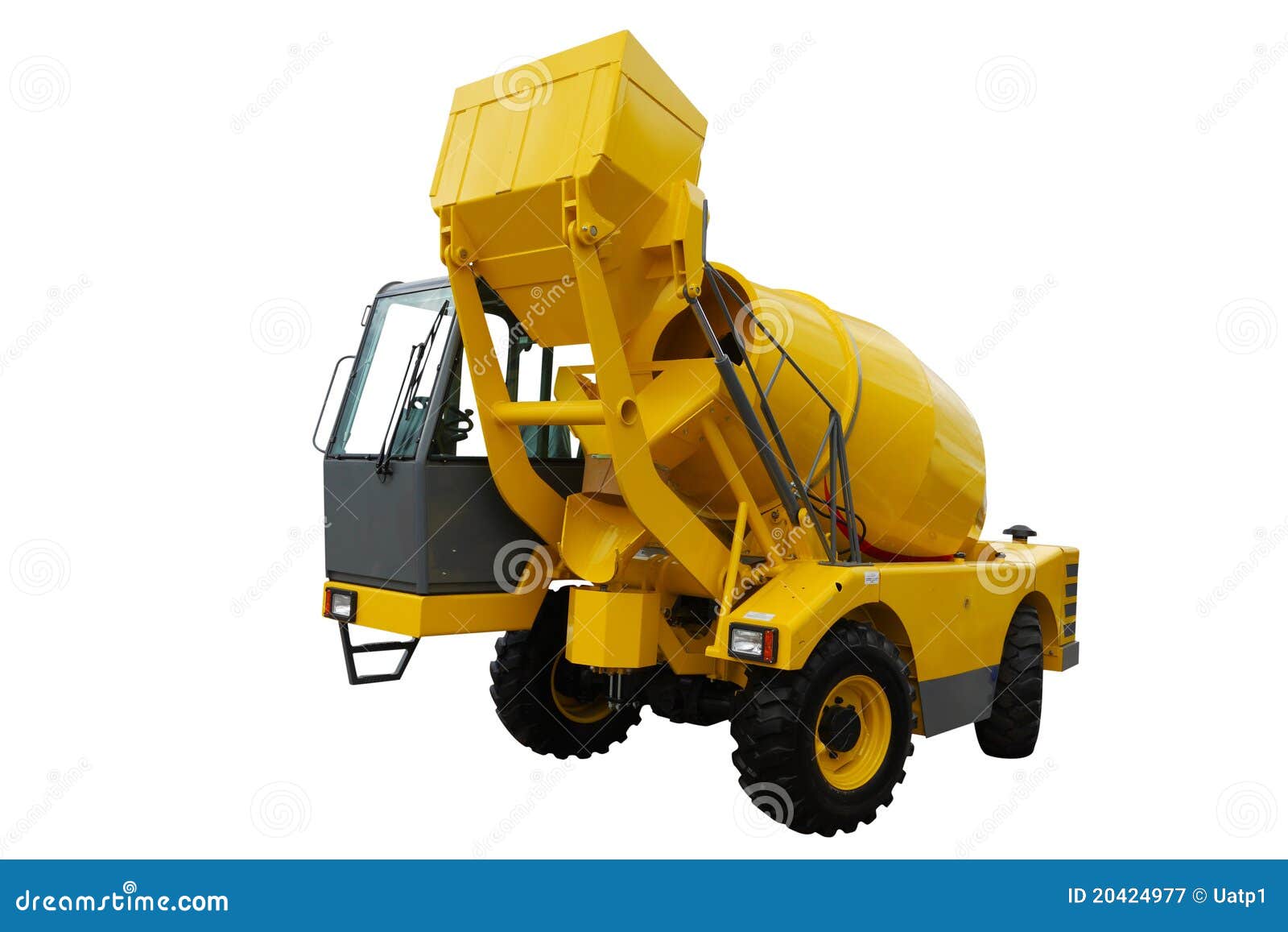 Concrete mixing machine stock image. Image of yellow - 20424977