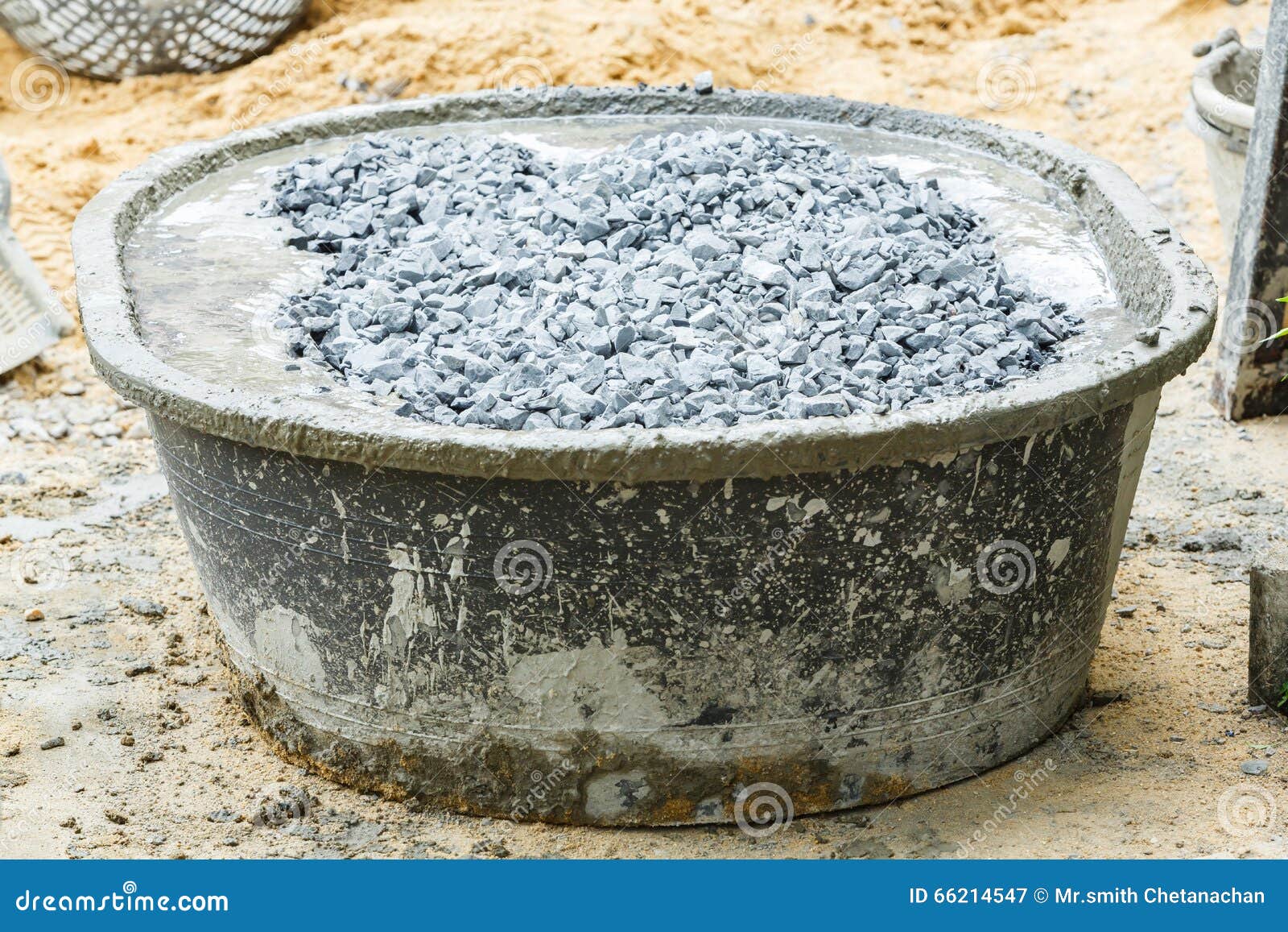 Concrete Mixing Tub Stock Image Image Of Trowel Blend