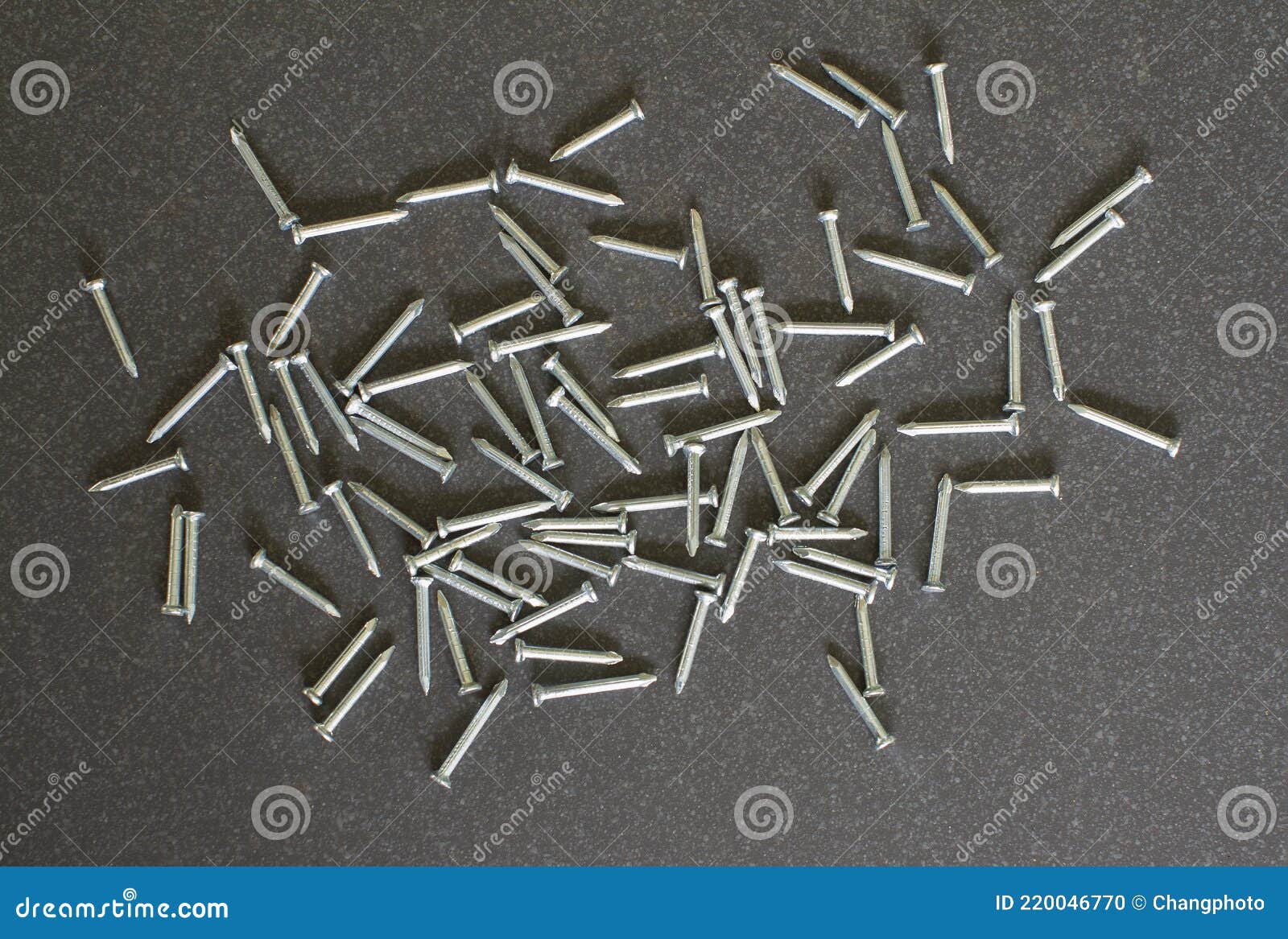 Concrete Nails for Construction on the Tile Stock Photo Image of