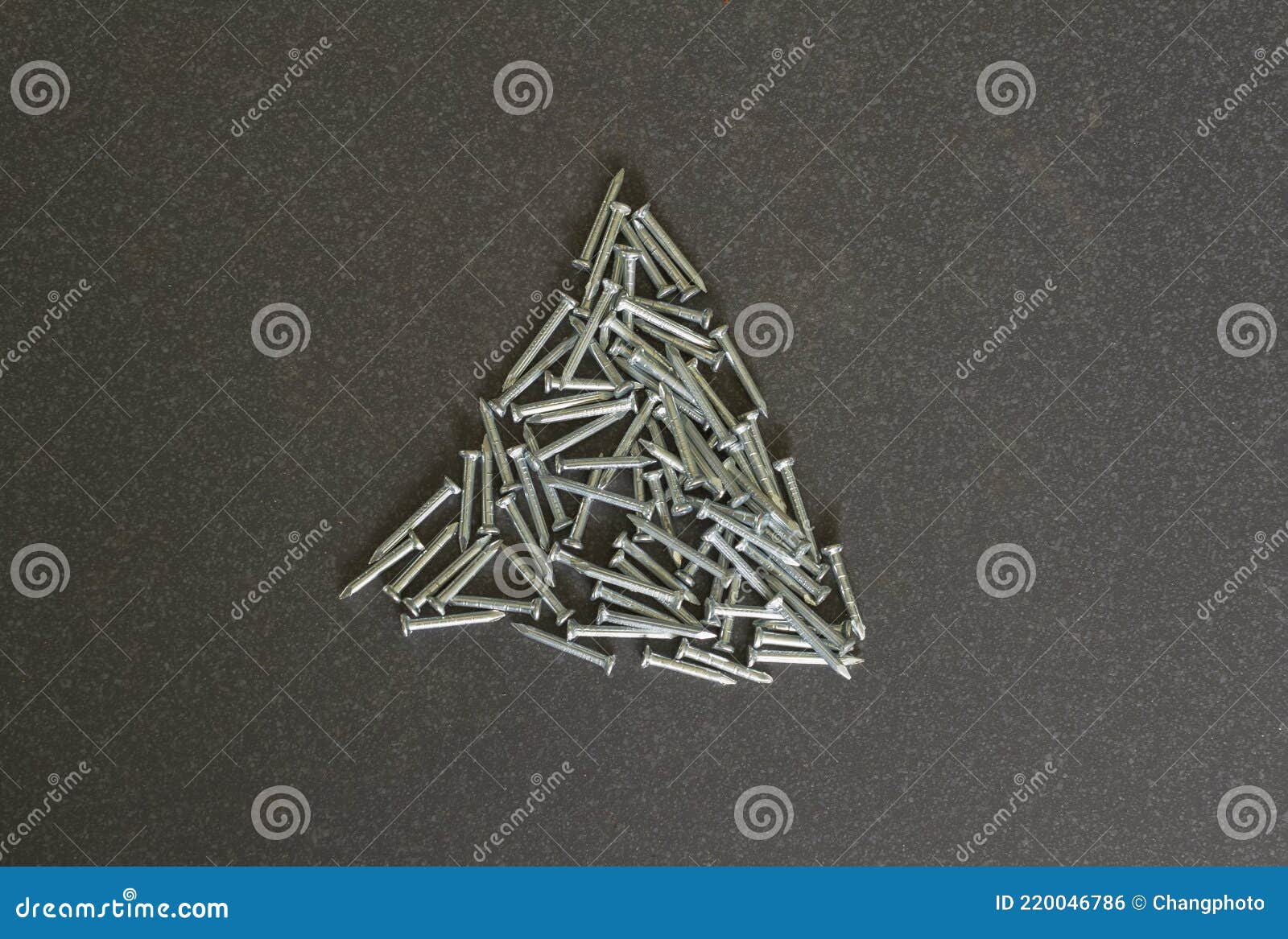 Concrete Nails for Construction on the Tile Stock Photo Image of