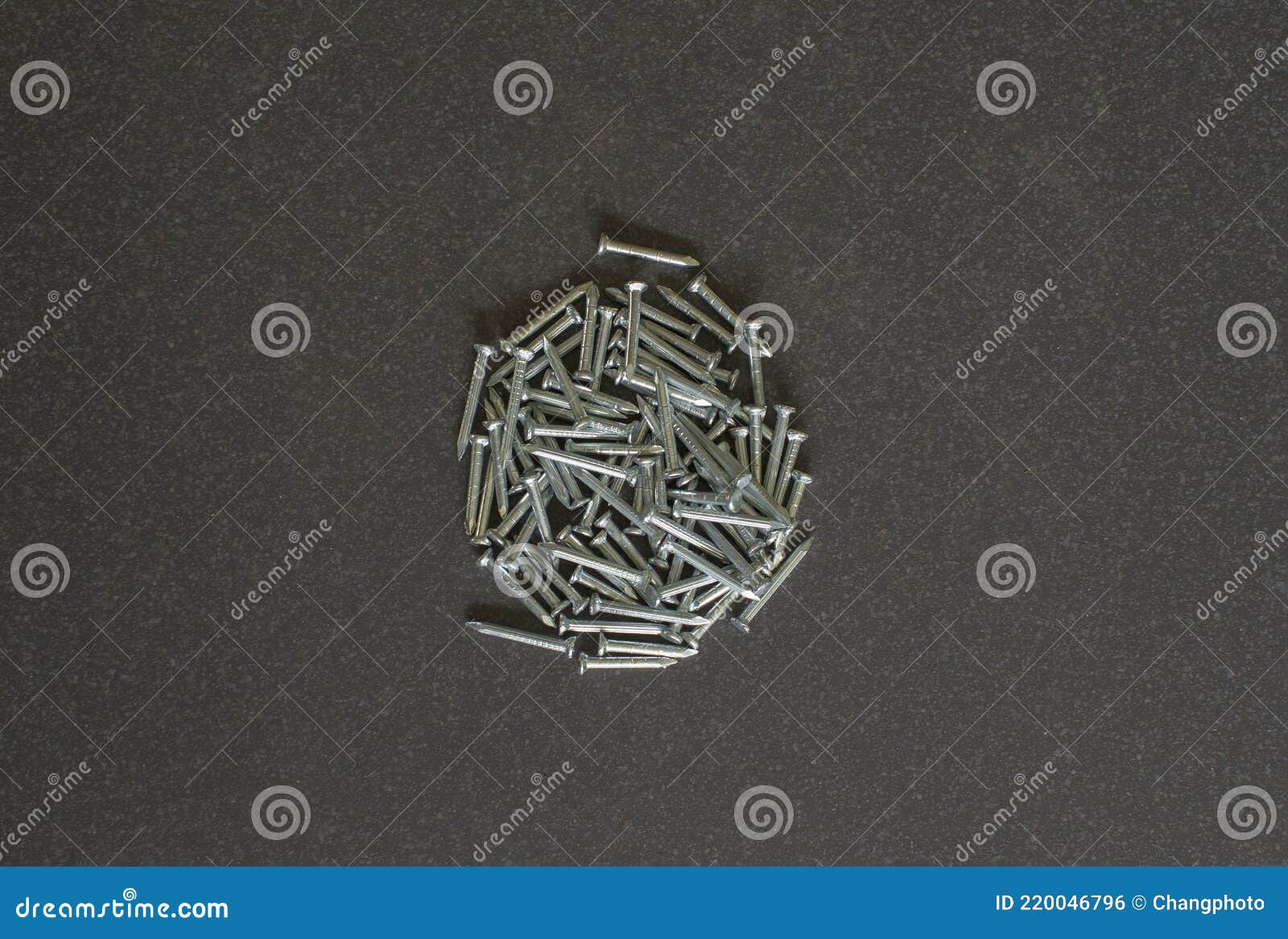 Concrete Nails for Construction on the Tile Stock Photo Image of