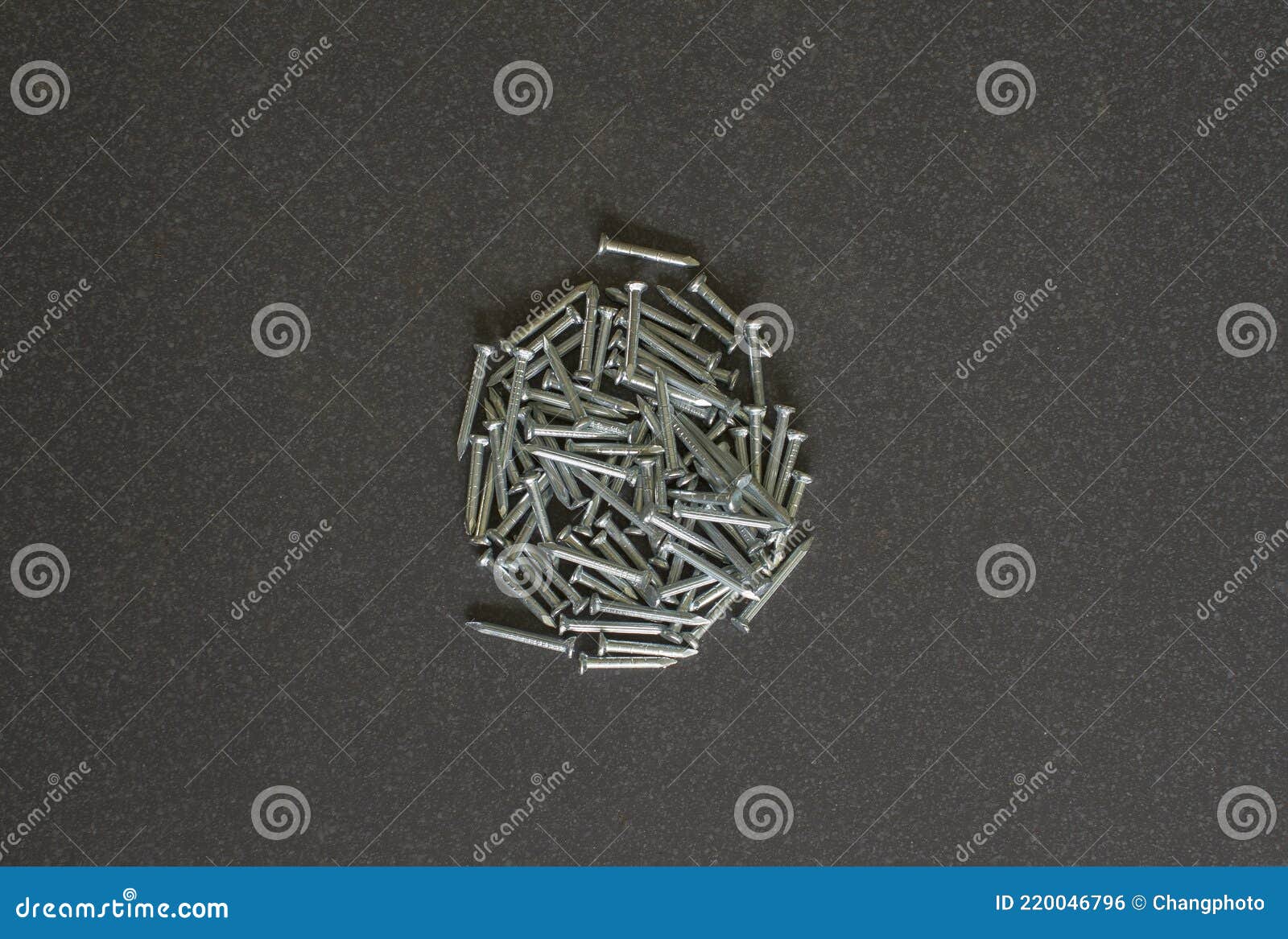 Concrete Nails for Construction on the Tile Stock Photo - Image of ...