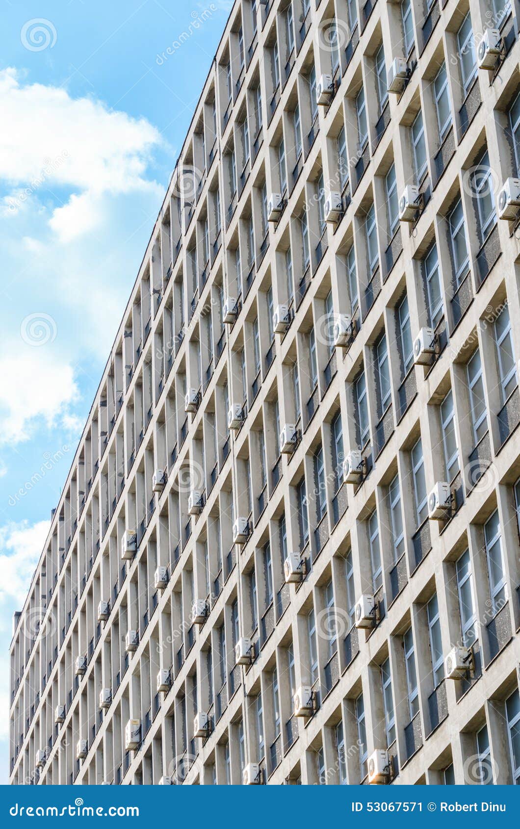 Concrete Office Building. Air Conditioners Stock Image Image of