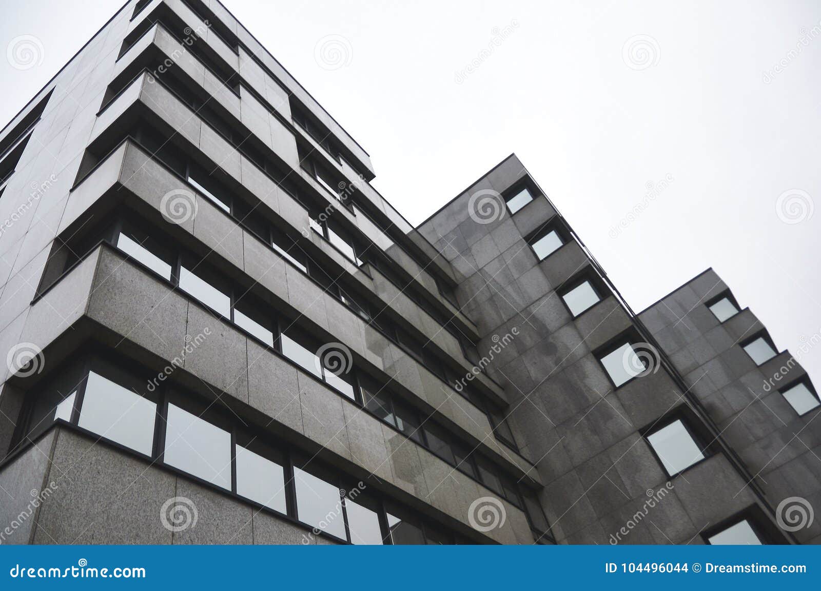 Concrete Office Building in Berlin Stock Photo Image of angled
