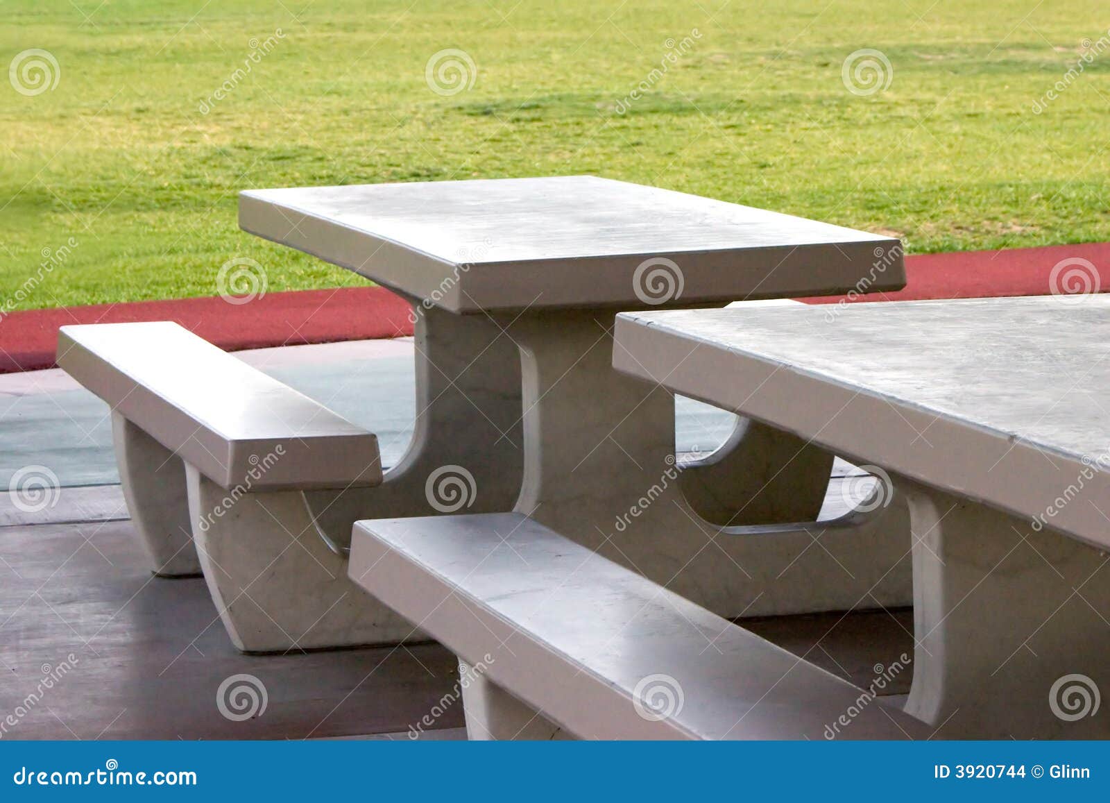 Concrete Picnic Tables Stock Images - Image: 3920744