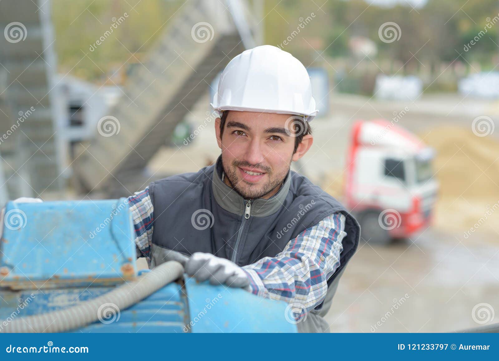 In the concrete plant stock image. Image of cement, labor 121233797