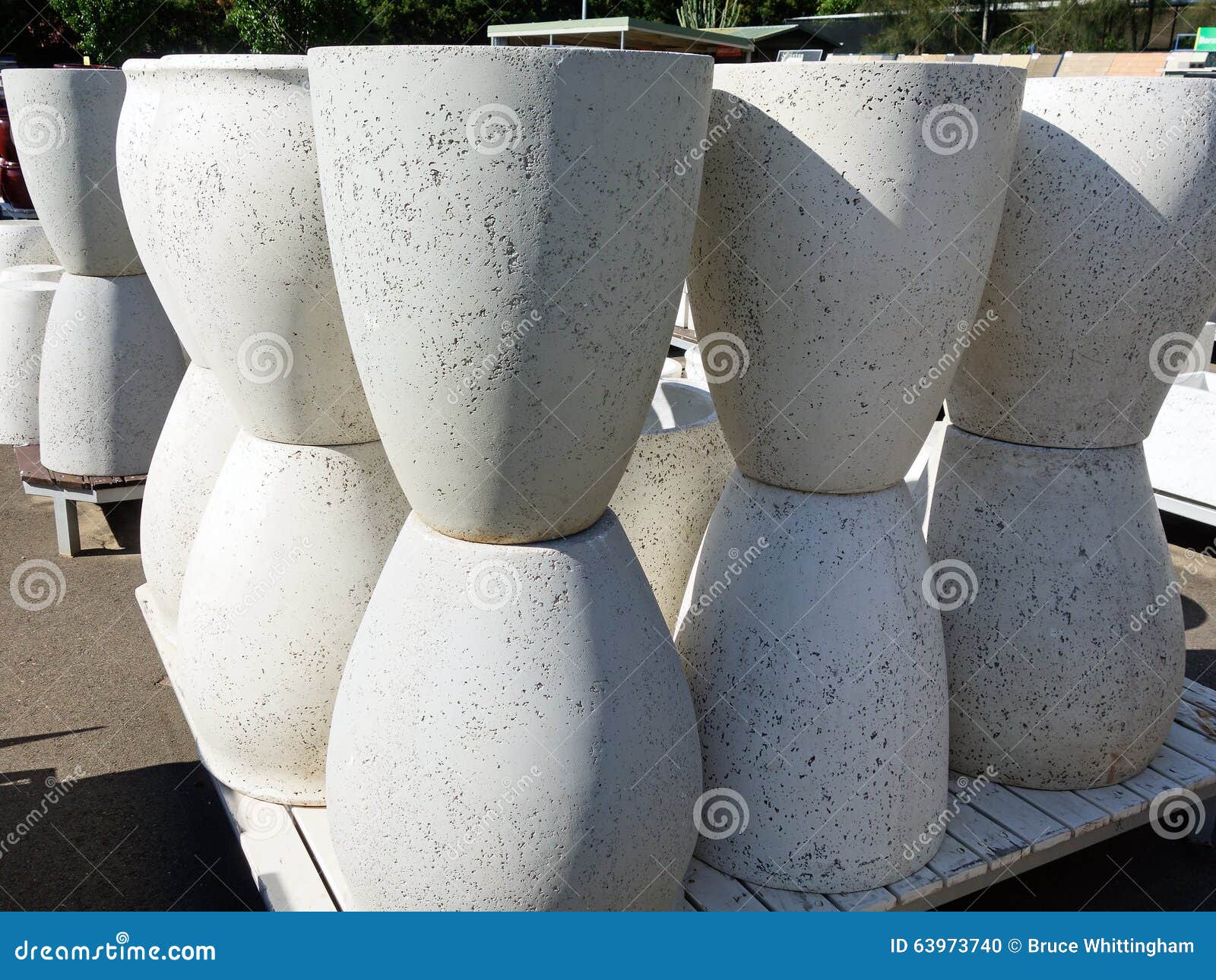 Concrete Planter Pots Stock Photo Image Of Urns Stacked 63973740