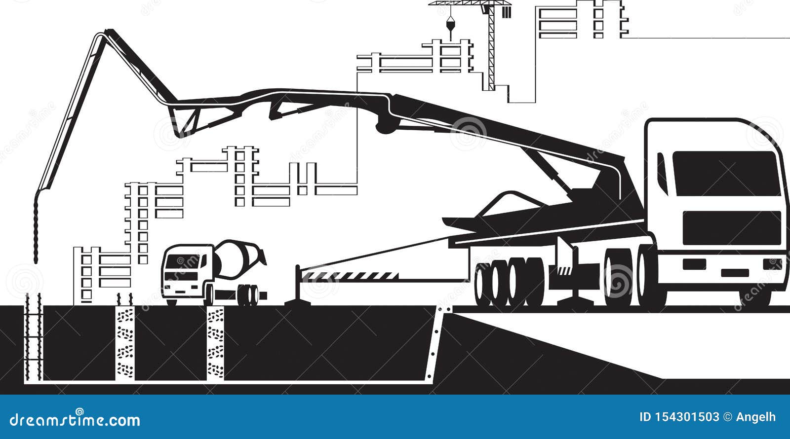 Concrete Pump Vector Illustration 15215310