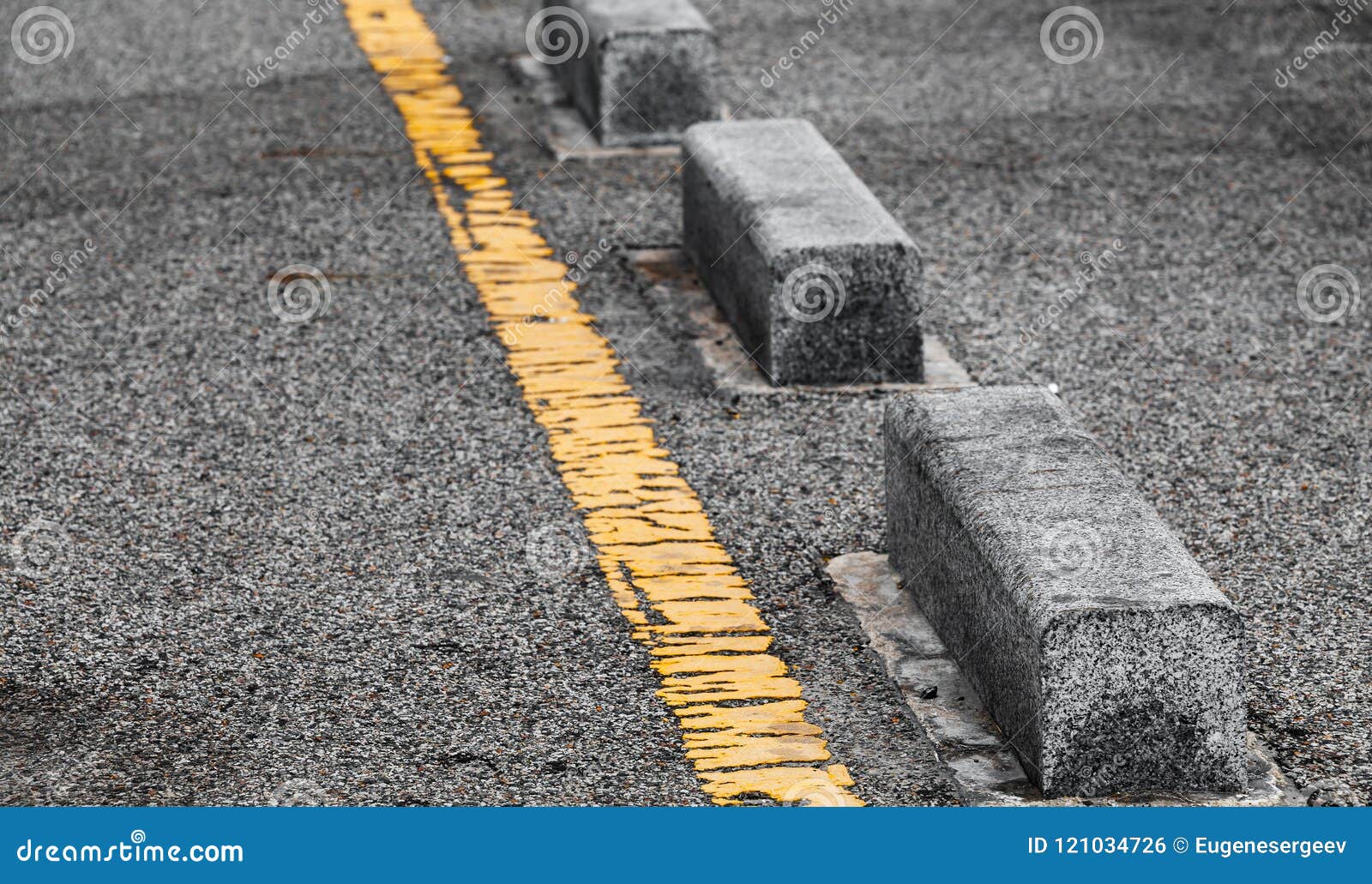 Concrete Road Side Border Blocks Stock Photo - Image of fence, protect