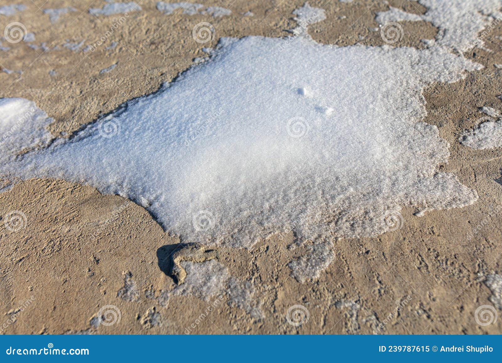 Concrete in the Snow in Winter. Stock Image Image of white
