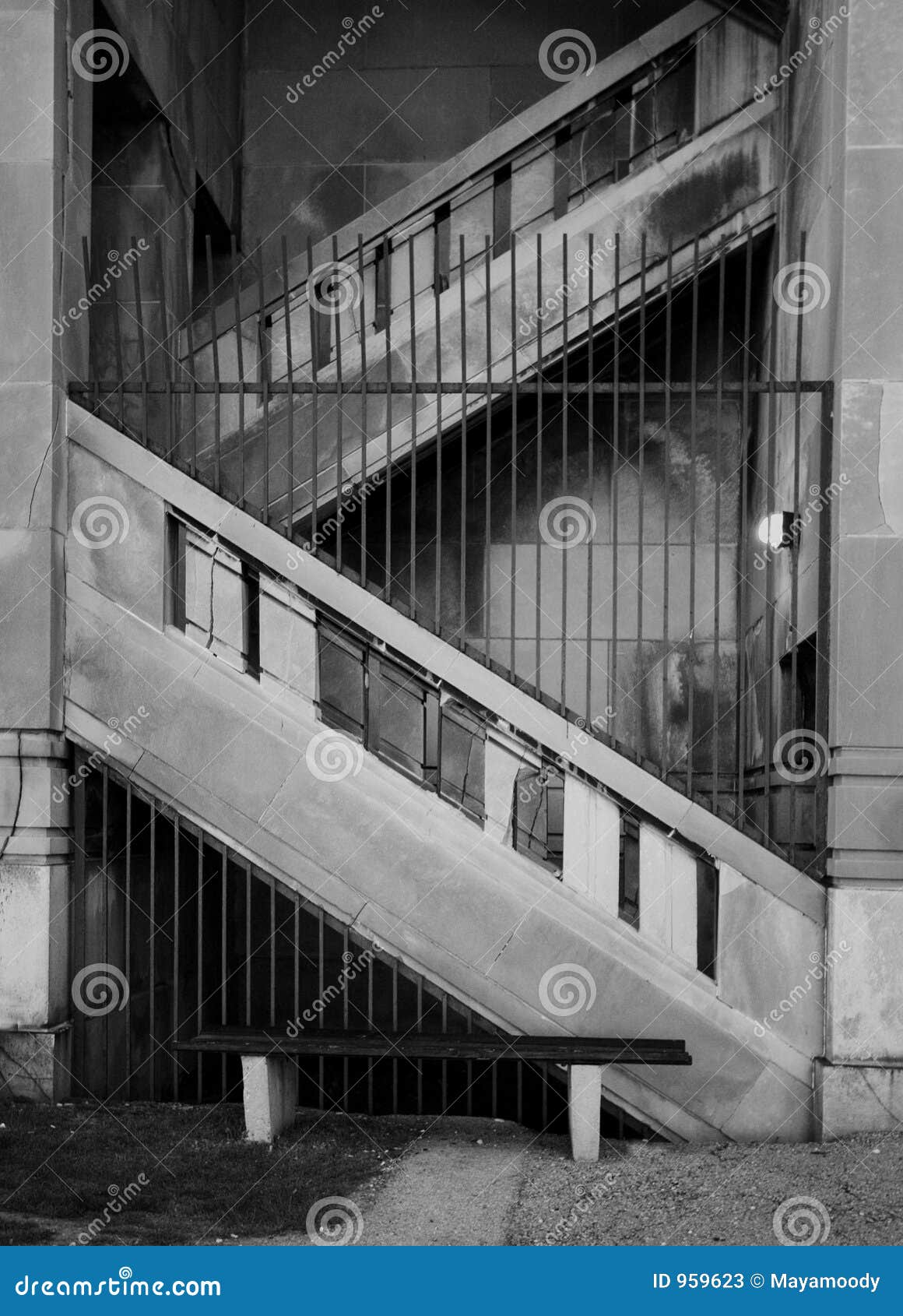 Concrete Stairs, Black and White Stock Image Image of incline, black