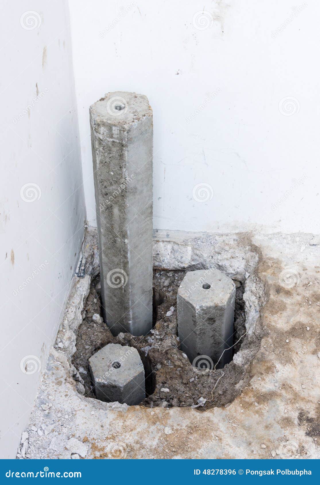 Concrete stake stock photo. Image of build, concrete 48278396