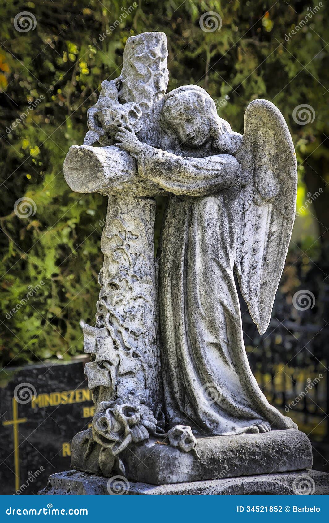 Concrete statue stock photo. Image of death, churchyard ...