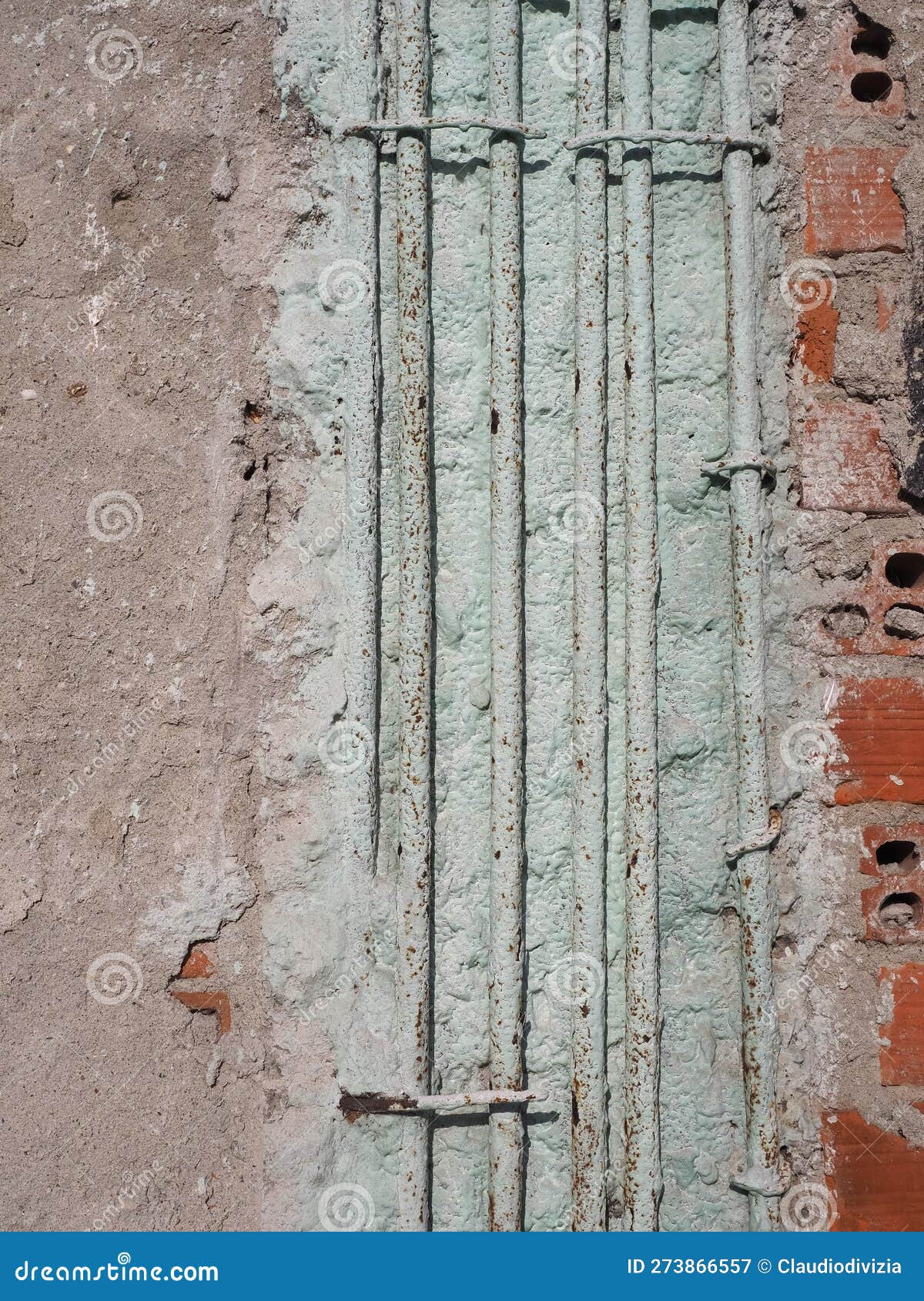 Exposed Steel in Concrete Structure Stock Image Image of