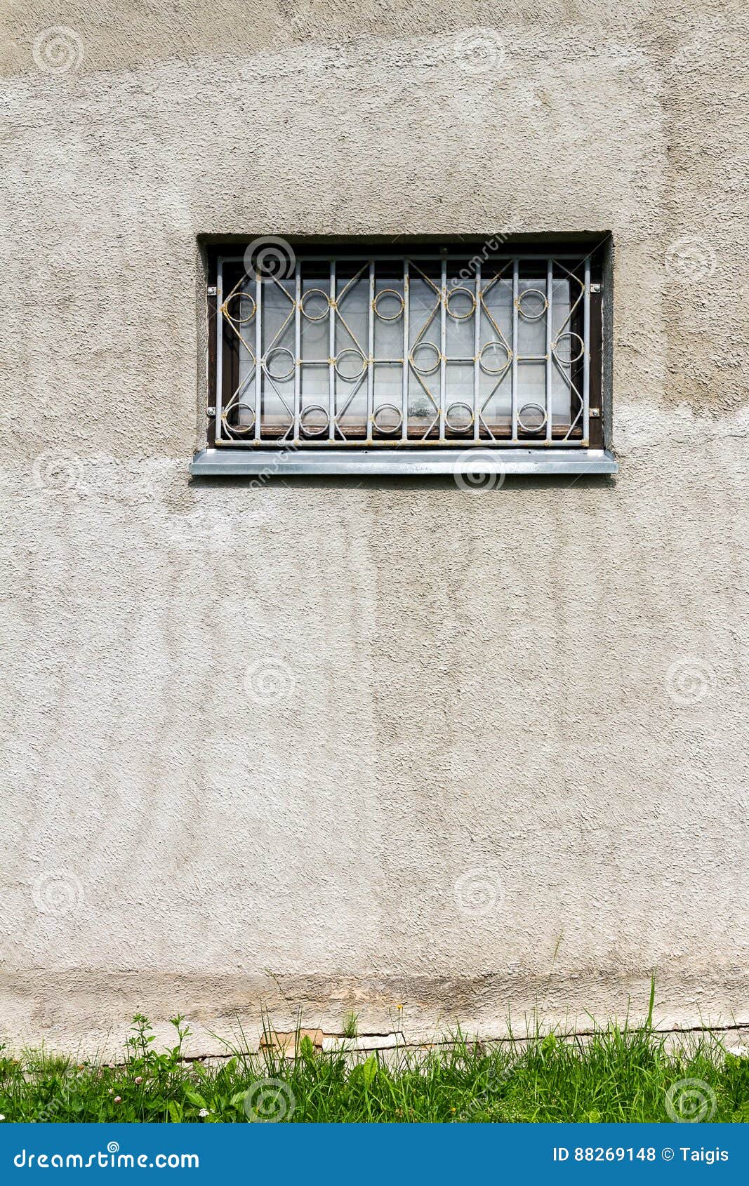 Concrete Wall with a Window Stock Photo - Image of construction