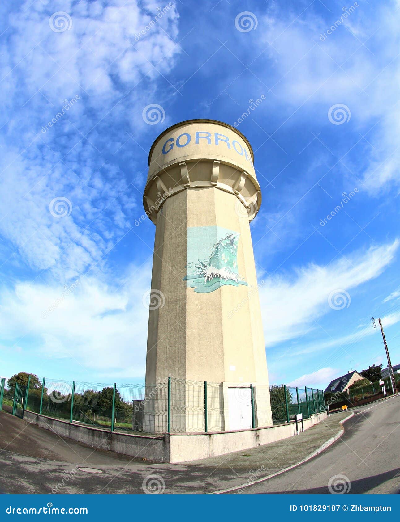 Concrete Water Supply and Storage Tower Editorial Photography Image