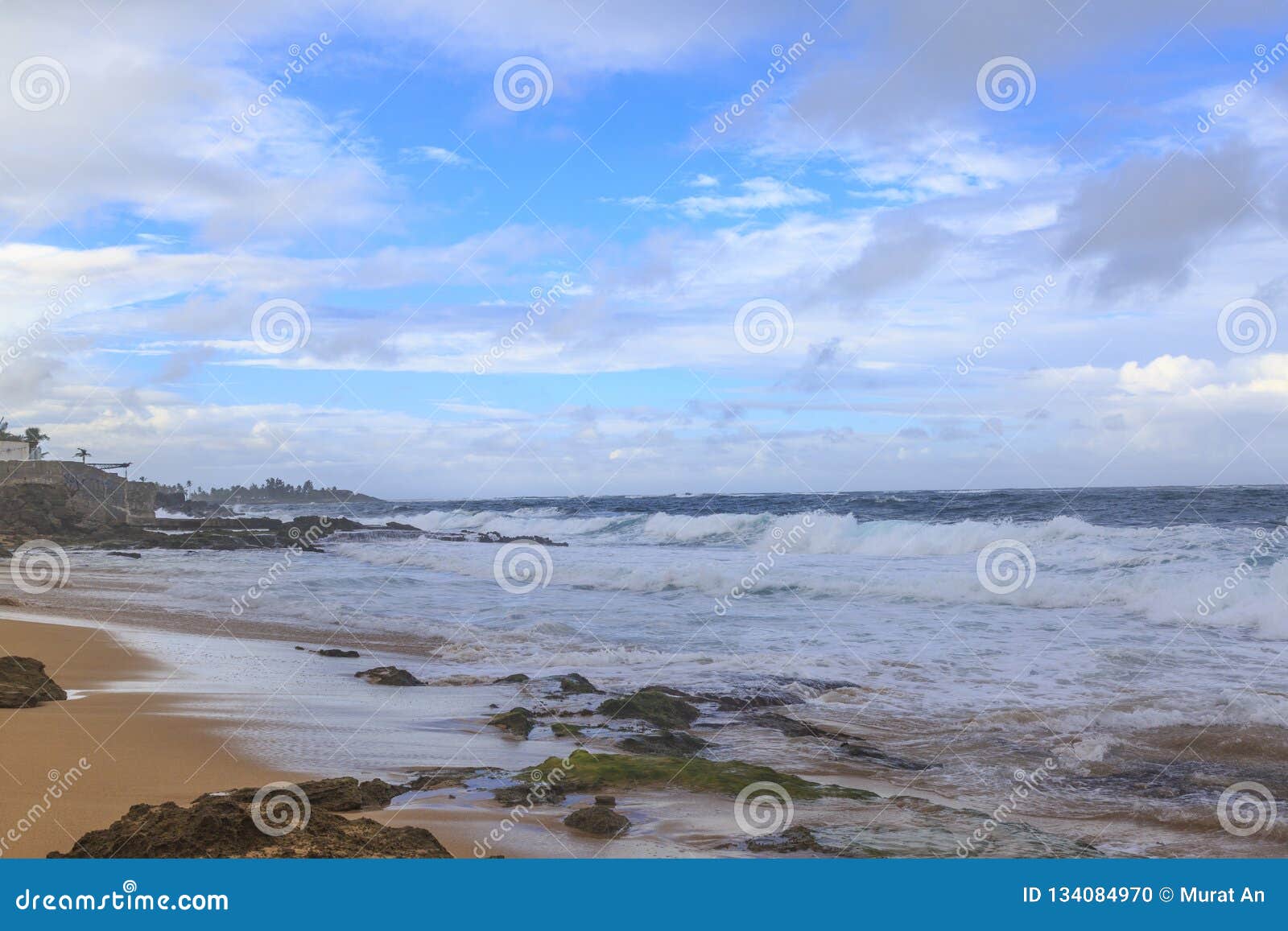 Condado Beach Before Dusk In San Juan Puerto Rico Stock Photo Image Of Background Coastline